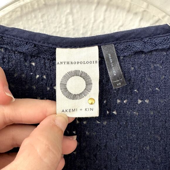 Anthropologie Akemi & Kin Crochet Blue Sleeveless Top - Picture 10 of 11